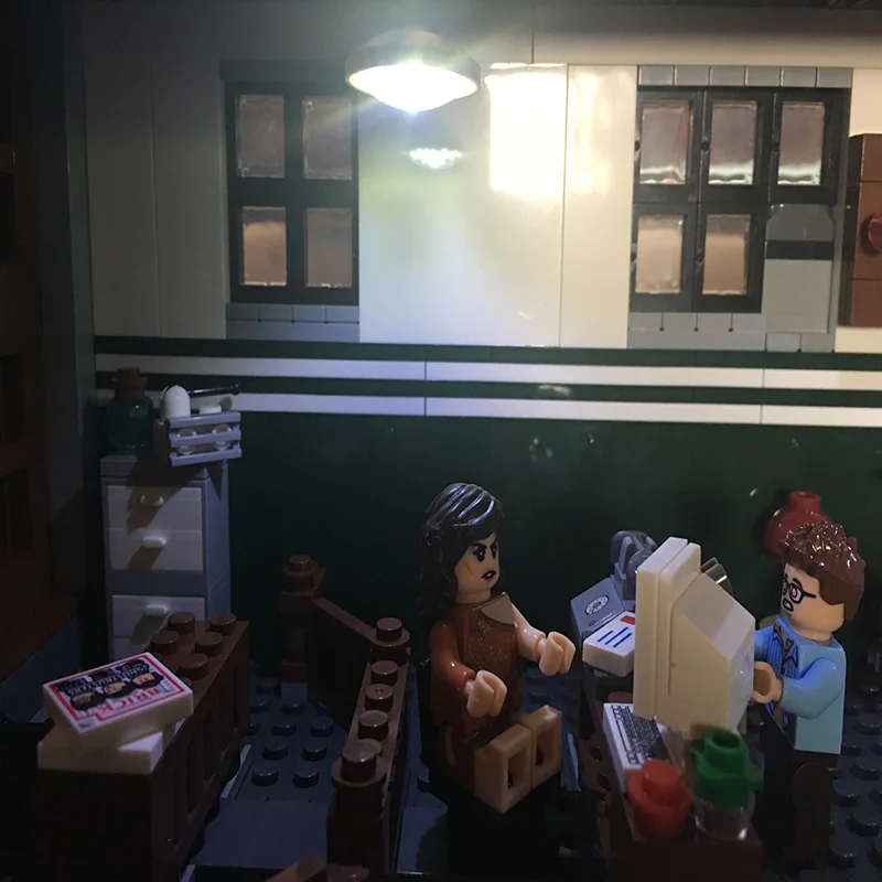 Светодиодный светильник совместимый с Lego Building City Street 75827 для пожарного дома 16001