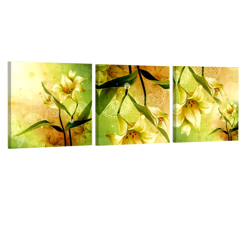 

Abstract Yellow Lily Flowering Season Picture Canvas Modern Painting Home Decor Canvas Wall Art Modular Painting Print Image