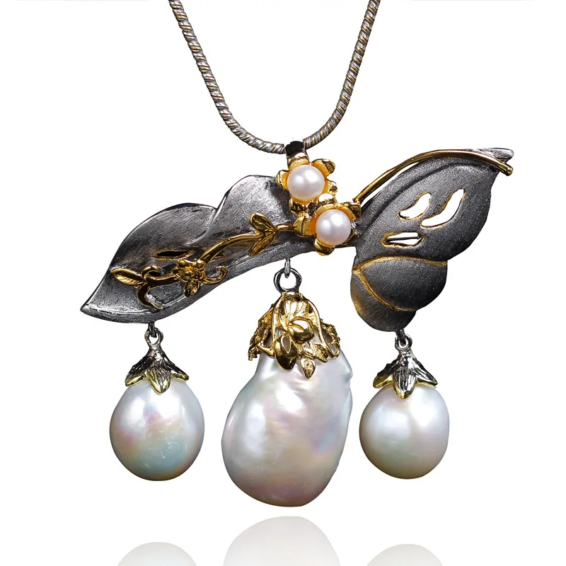 Кулон и брошь в стиле ретро из тайского серебра Ювелирное Украшение с