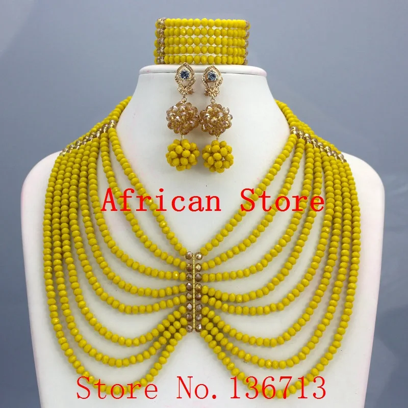 

Королевский синий кристалл, Африканские свадебные бусины, Свадебные Ювелирные наборы, массивное ожерелье, Африканский комплект ювелирных ...