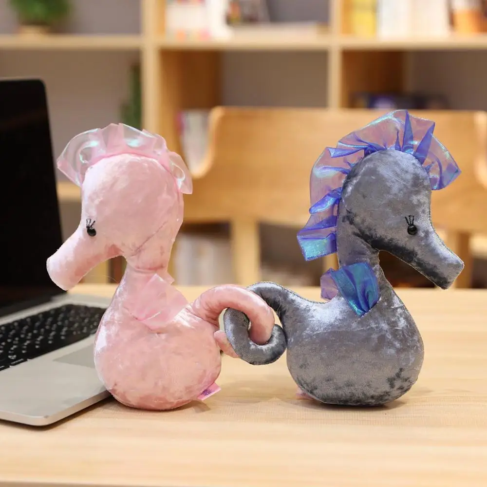 Плюшевый лебедь морская лошадь игрушка набивное животное одежда корона стиль