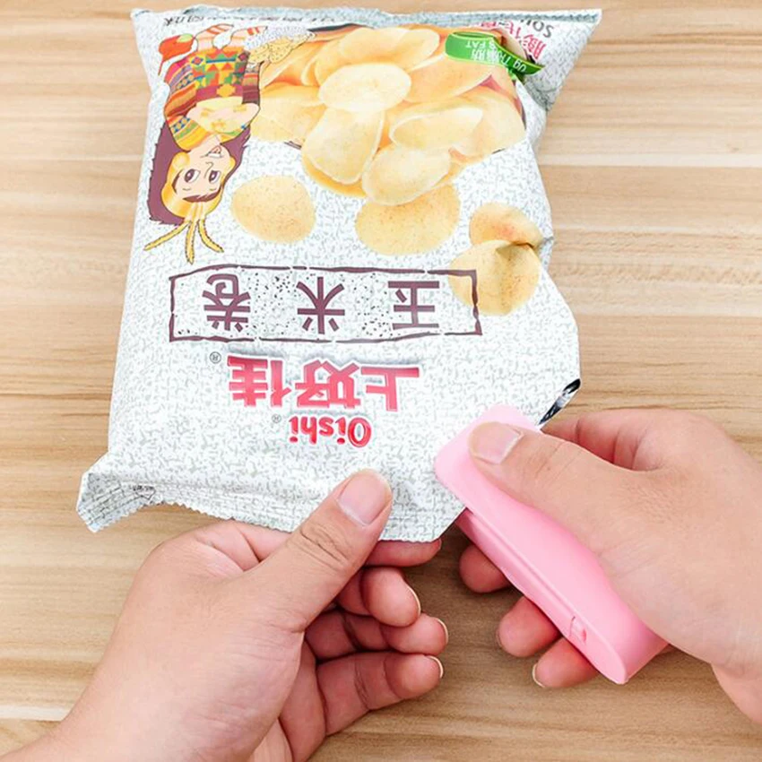Portable Bag Clips Handheld Mini Electric Heat Sealing Machine Impulse Sealer Seal Packing Plastic work with battery |