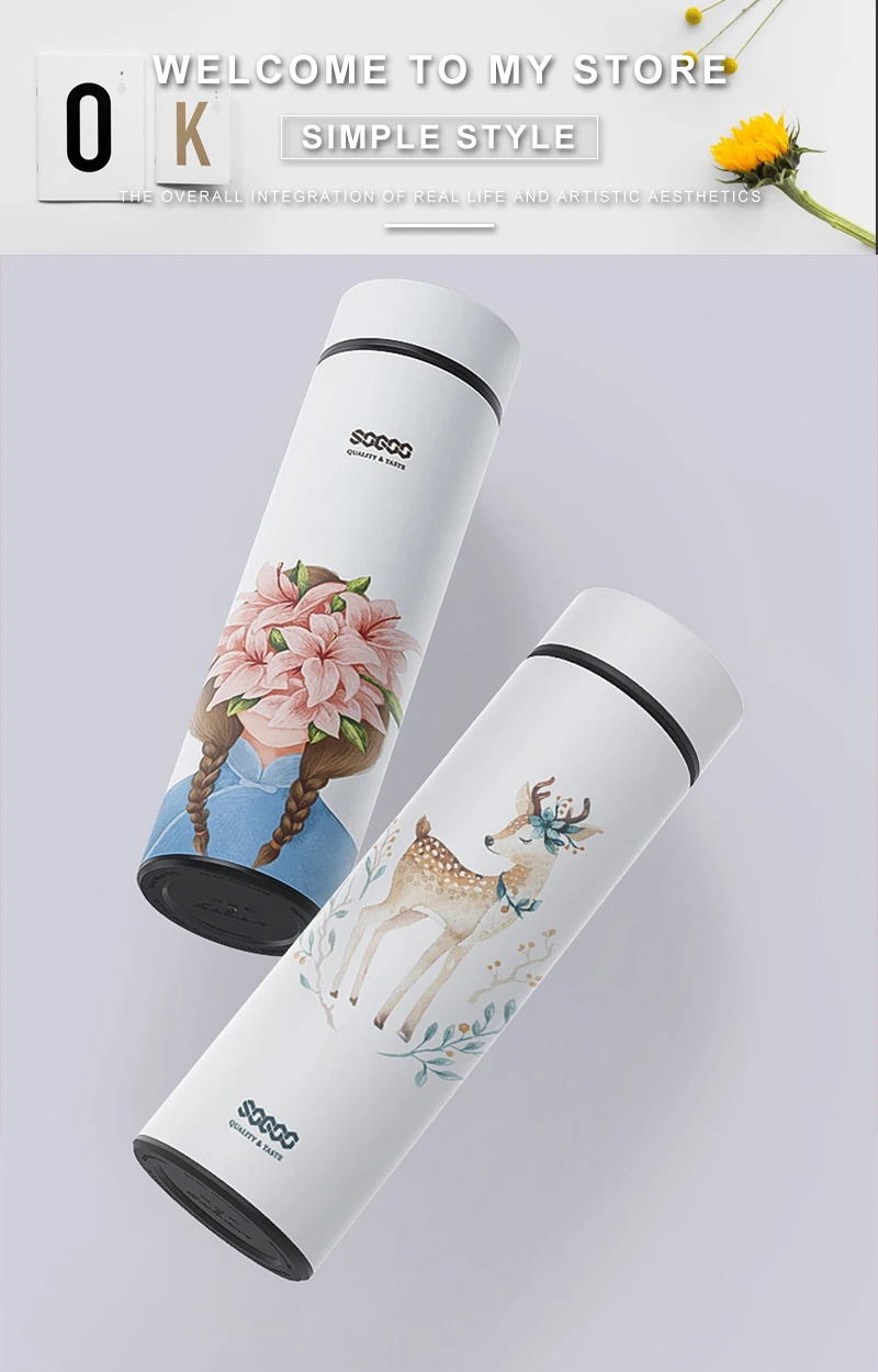 Cute fashion thermos bottle thermos mug stainless steel tumbler vacuum flask water bottle termica stainless thermos WZD080