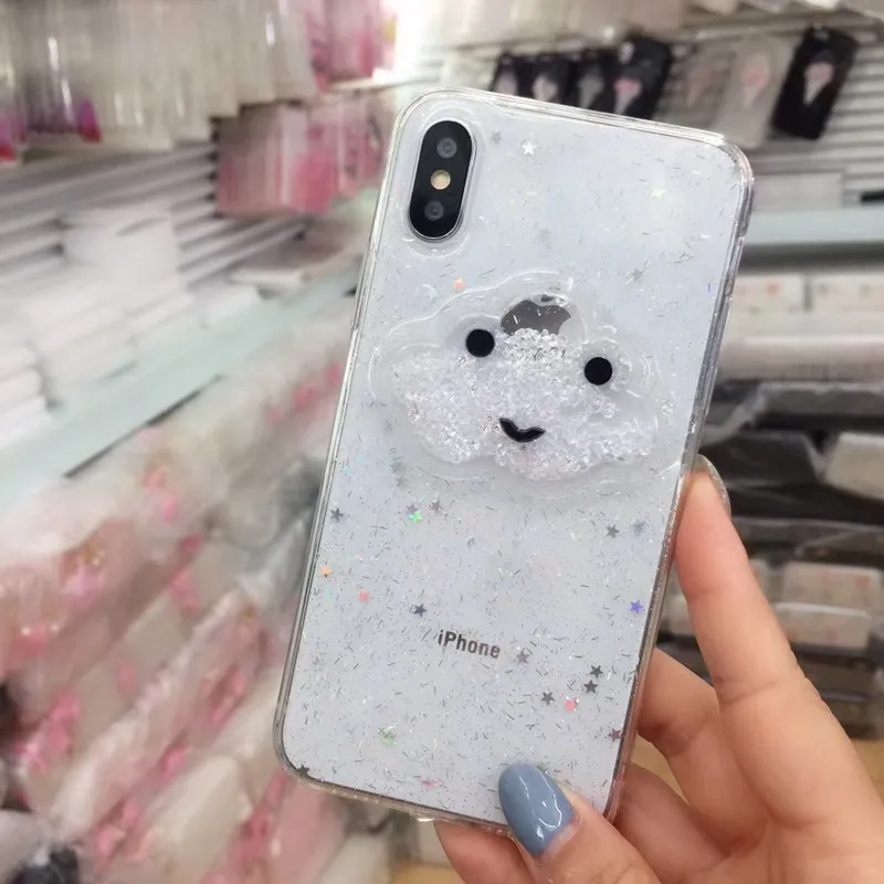 Чехлы для телефонов с жидким сердцем и блестящим порошком iPhone X XS Max XR 6 6s 7 8 Plus Smile