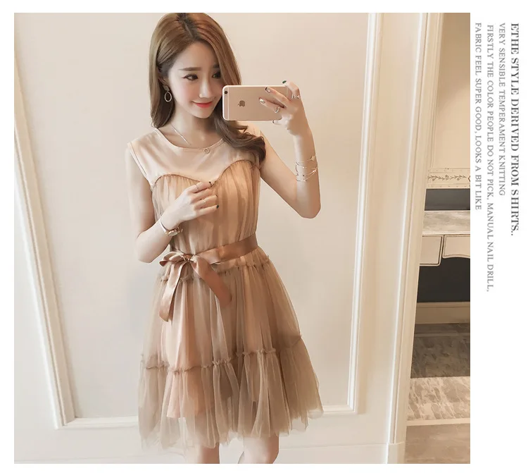 Одежда для беременных новая Корейская версия модное летнее платье с поясом без