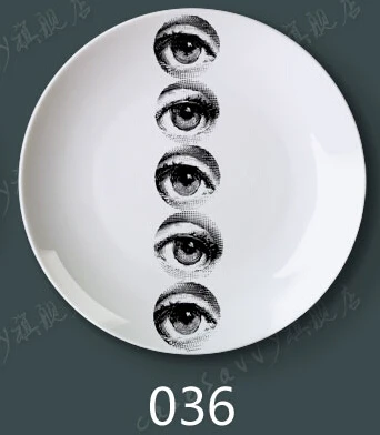 6/8 дюймов модный стиль итальянский дизайнер Fornasetti Тарелка декоративная подвесная тарелка для дома для отеля для бара фоновое украшение тарелка - Цвет: 36