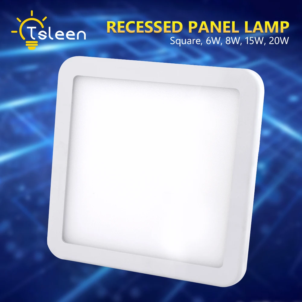 TSLEEN 1/2/4 шт. 6 Вт 8 Вт 15 Вт 20 Вт Led Панель светильник COB, точечный светильник вниз светильник ing светодиодный потолочный светильник AC 85-265V+ Драйвер