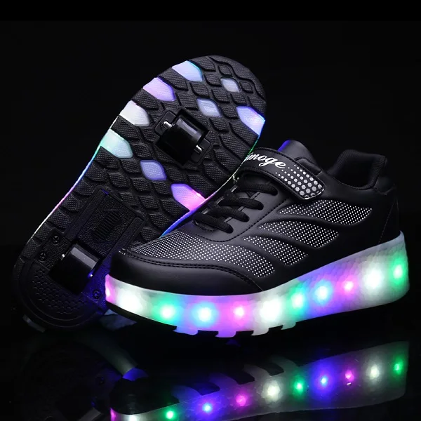 Heelies/легкие кроссовки с двумя колесами для мальчиков и девочек; повседневная обувь на роликах для девочек; Zapatillas Zapatos Con Ruedas