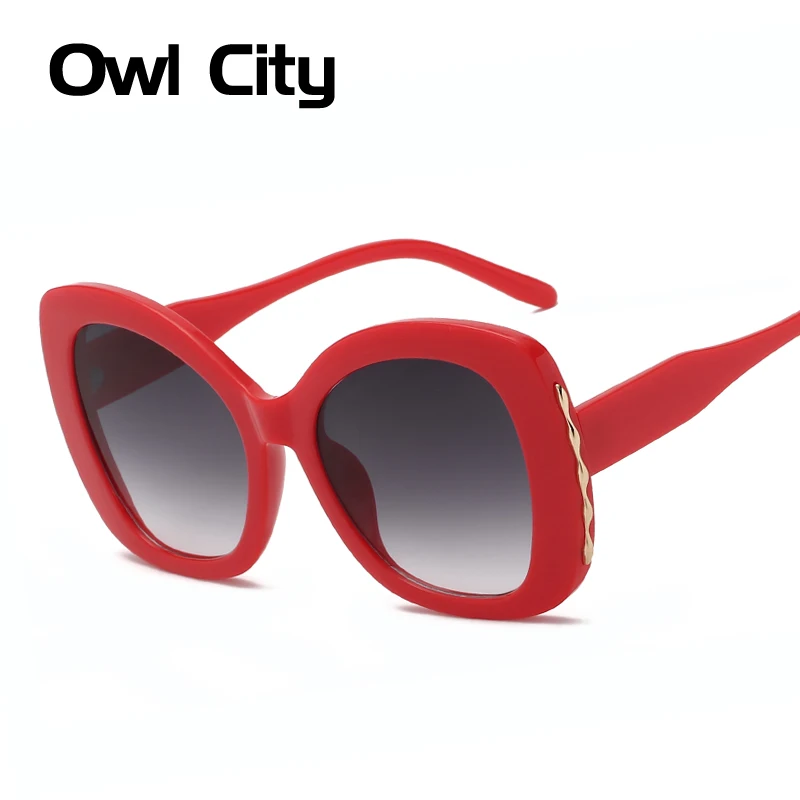 Женские квадратные солнцезащитные очки Owl City винтажные большие градиентные uv400 в
