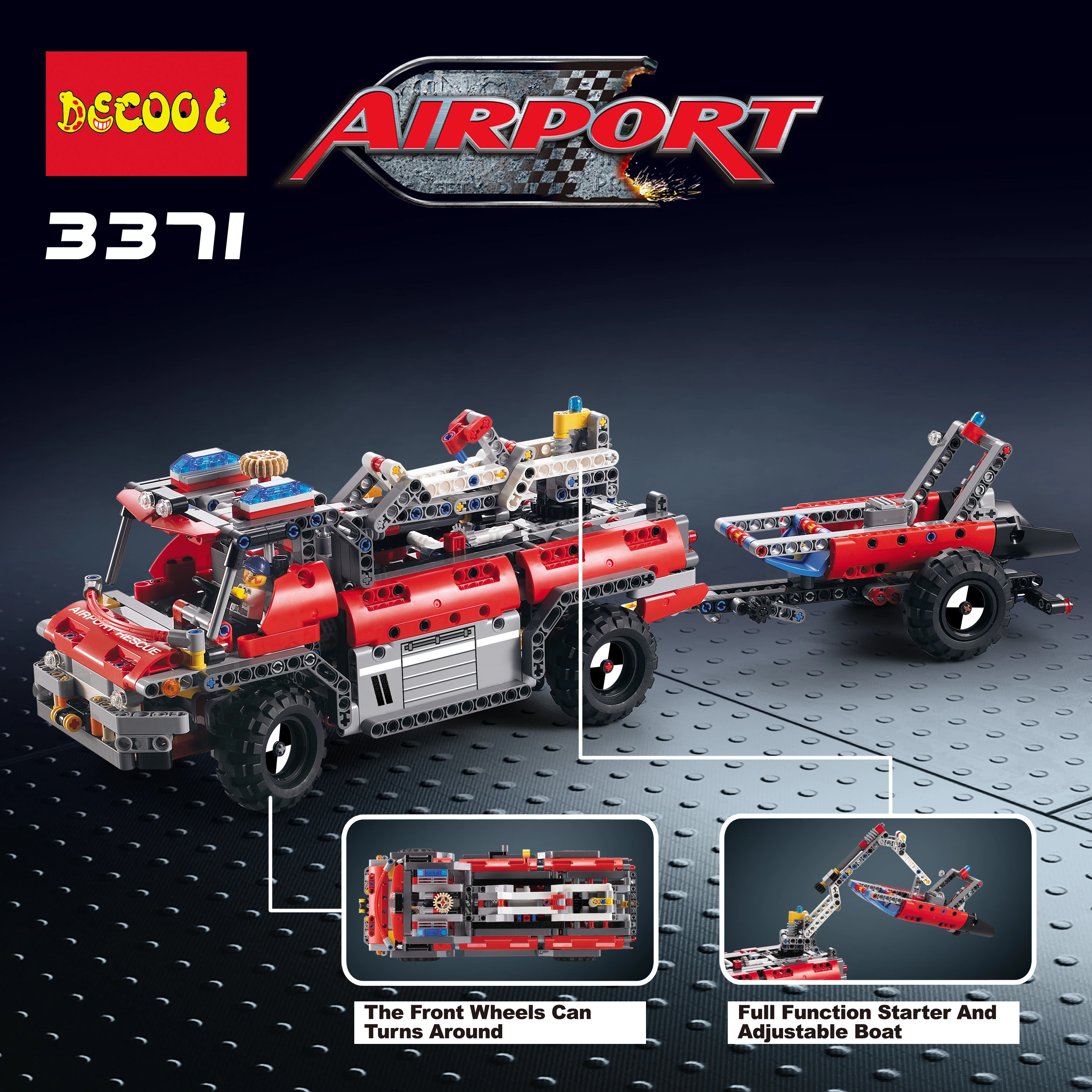 Аэропорт спасательный автомобиль DECOOL TECHNIC Совместимость lepinlys город 42068 пожарный