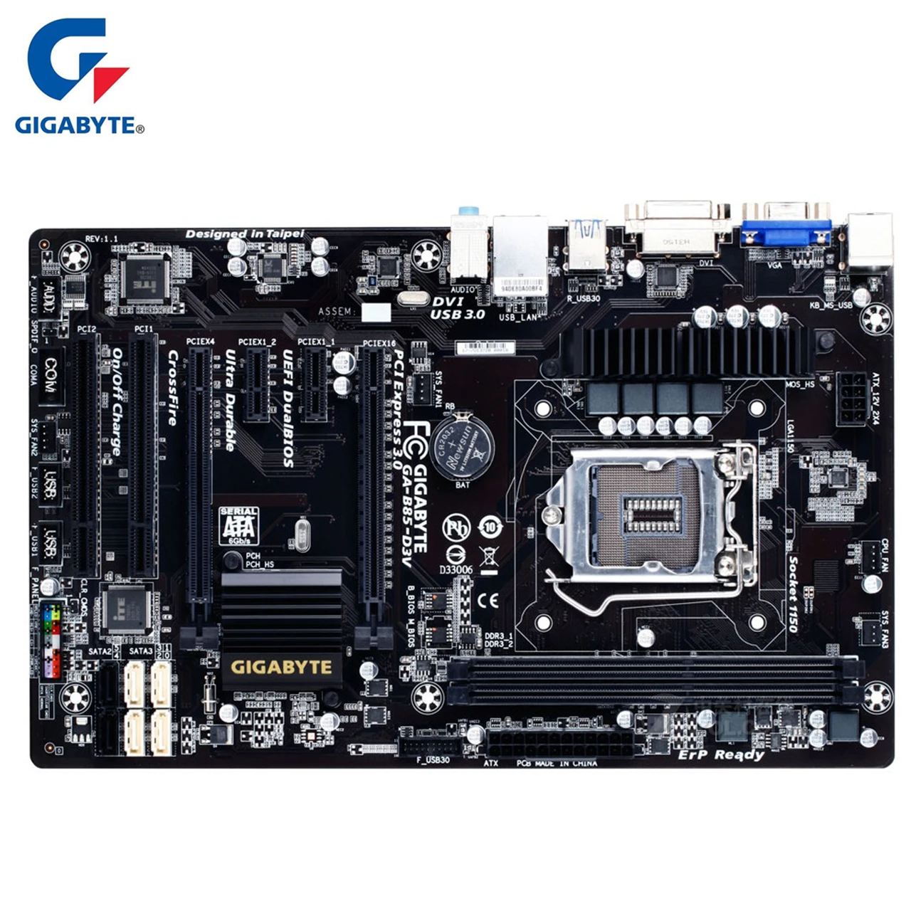 Gigabyte GA B85 D3V 100% оригинальная материнская плата LGA 1150 DDR3 USB3.0 16G б/у системная для