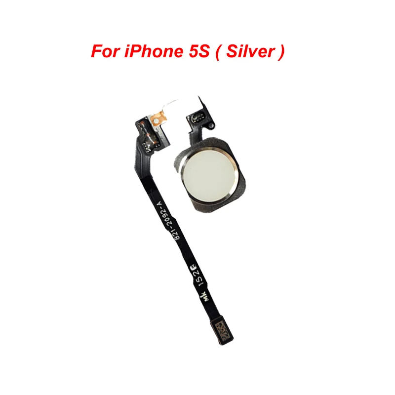 For iPhone 5S silver YKaiserin для iPhone 5S, 6, 6 S, 6 Plus, 6 S Plus, кнопка «домой», датчик отпечатков пальцев, сенсорный ID, гибкий кабель, лента, запасные части, кнопка, ключ - Цвет: For iPhone 5S silver