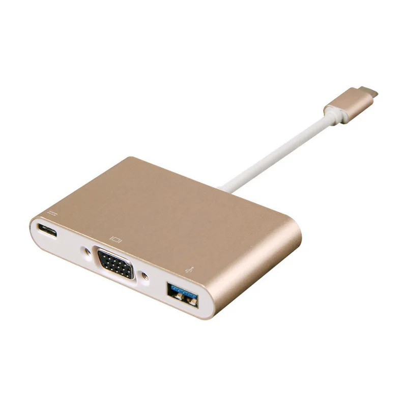 HD 1080P USB3.1 Type-C к VGA три в одном конвертер передача с источником питания USB