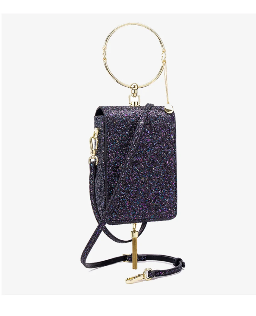 Brand Mini Female Shoulder Bags Handbags Ring Phone Purse Shoulder Bag For Women Pink Pu Leather Messenger Bag Clutch Bags