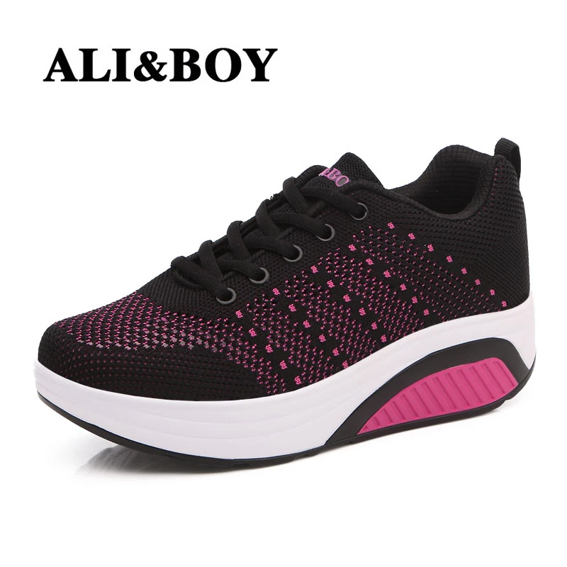 ALI & BOY/Женская обувь для бега на платформе коррекции фигуры кроссовки фитнеса