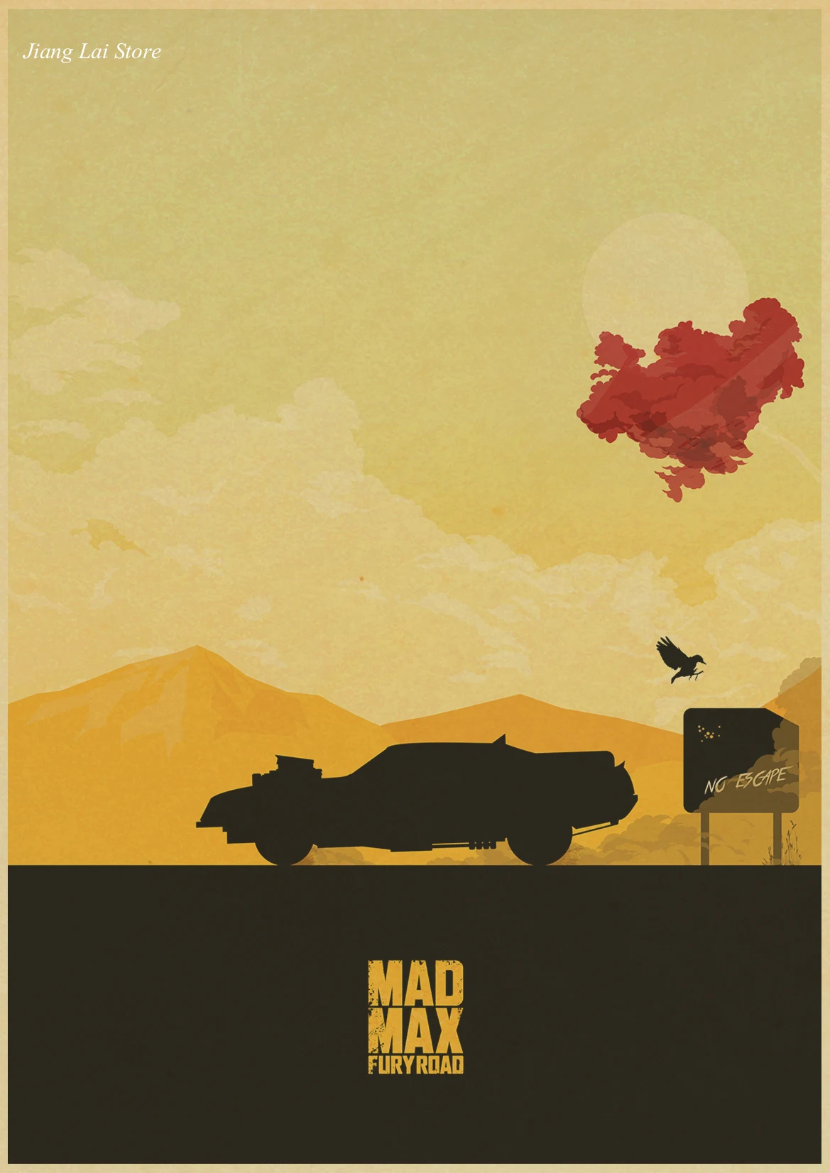 Винтажный постер Mad max Дорога ярости Том Харди Charlize Терон постер фильма плакат ретро Стикеры из крафтовой бумаги Ретро плакат