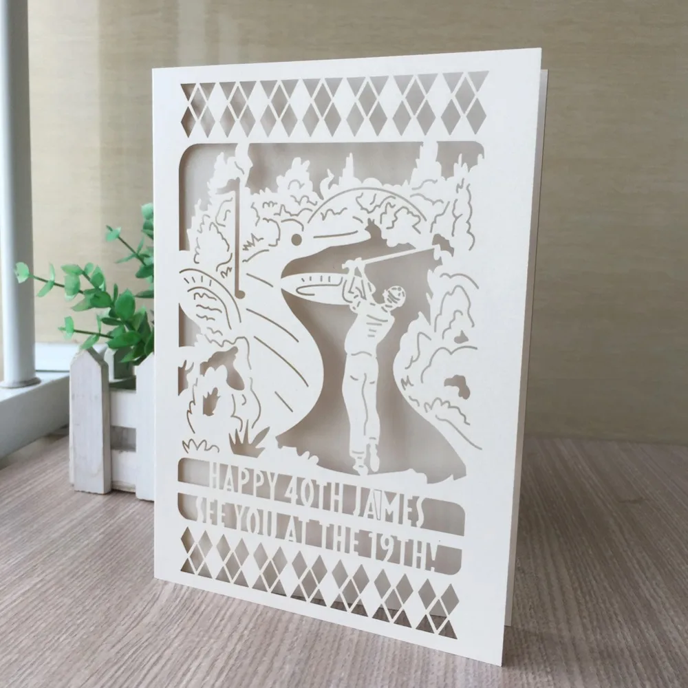 

50pcs Creative Design Happy 40th Celebration Golf Party Decorations Party Souvenirs Greeting Gift Card
