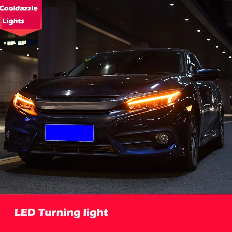 Фары головного света в сборе для Honda Civic Ксеноновые фары DRL HID 2016 2017 года передний