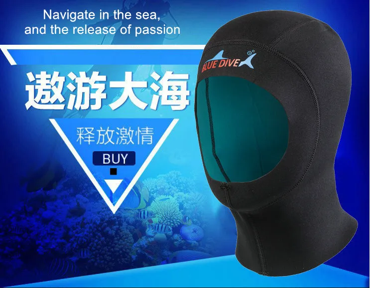 

1MM Neoprene Scuba Diving Cap With Shoulder Snorkeling Equipment Hat Hood Neck Cover Winter Swim Cap Warm Wetsuit Protect Hair