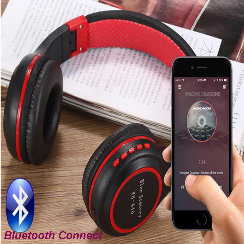 Bluetooth Беспроводные наушники с шумоподавлением над ухом Стерео гарнитура для