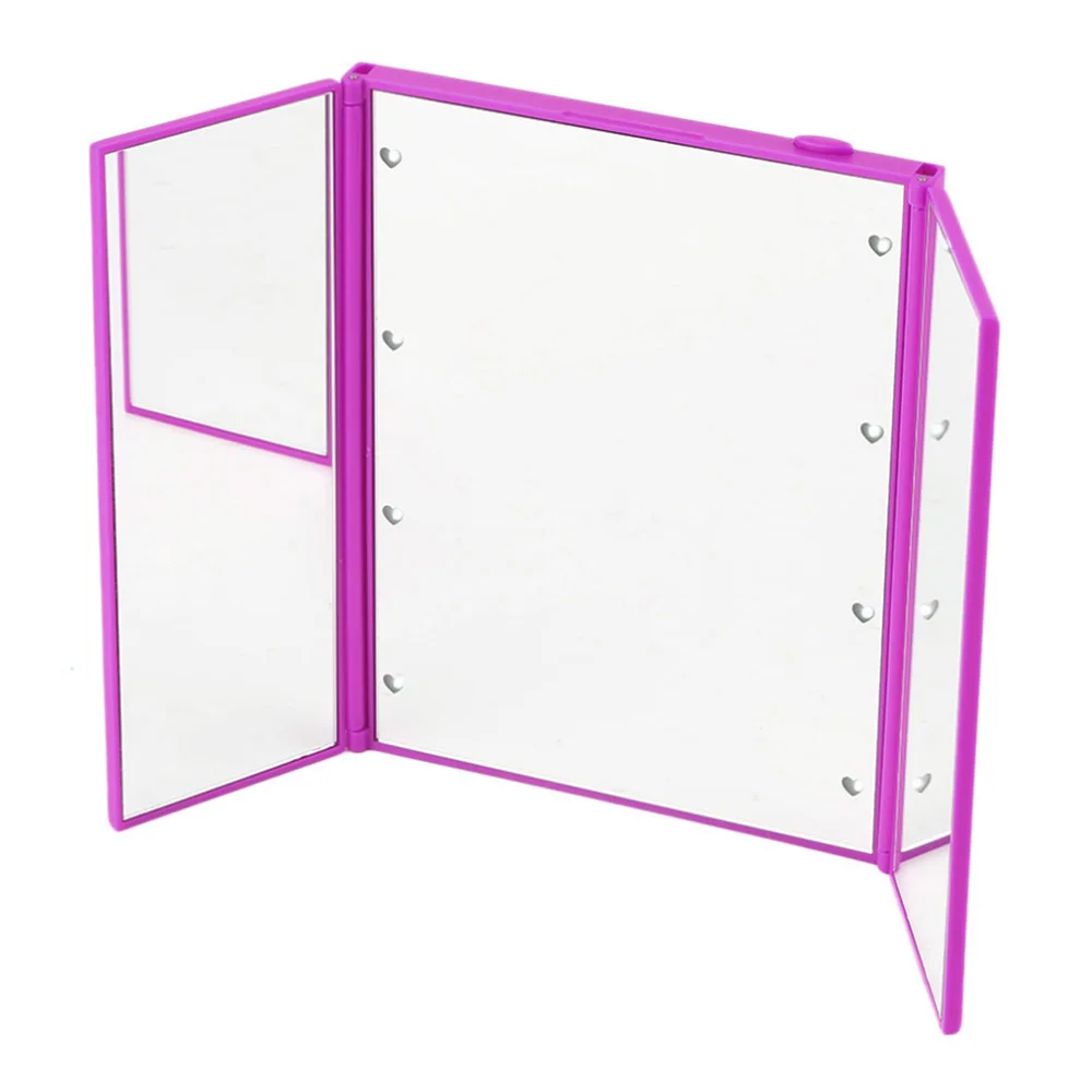 Новое складное портативное женское зеркало с 8 светодиодами косметическое для