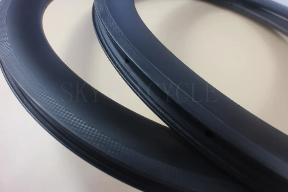 

Road Tubeless compatible 56mm depth 25mm width 24/28 hole Clincher bicycle rims High TG carbone roue bike wheel rim