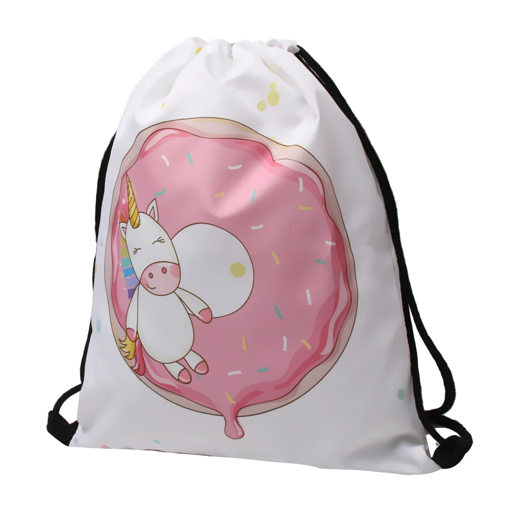 Deanfun Drawstring Bag 2 PCS Set 3D Printed Unicorn Donuts for Women Travellling 012 | Багаж и сумки