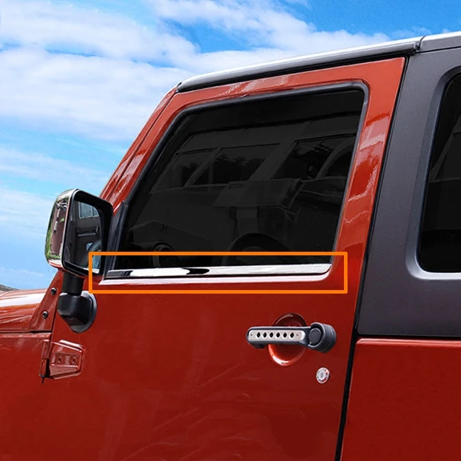 Накладки на пороги окна из нержавеющей стали для Jeep Wrangler (JK) 2007-2018 2009 2010 2011 2012 2013 2014