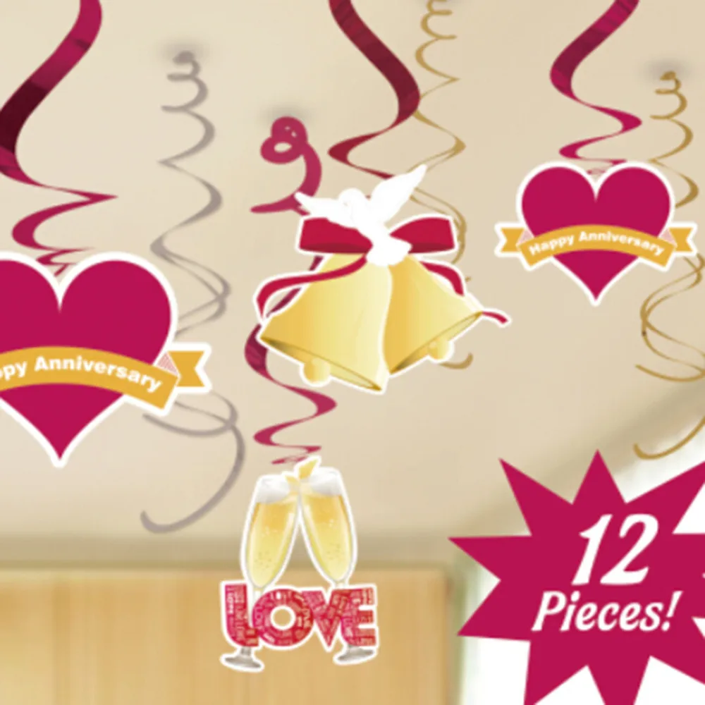 Hanging Dangling Swirl Decorations for (Boys Girls Adults) Birthday Shower Anniversary 1st/16th/30th/40th/50th Party | Дом и сад