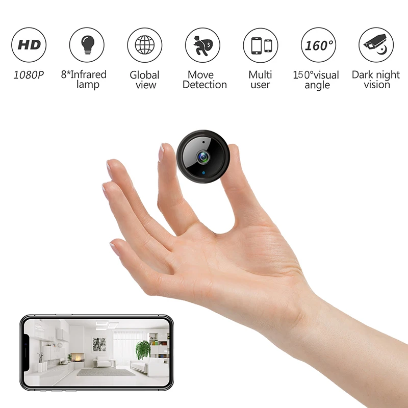 Meichun HD мини камера WIFI маленькая 1080P ночное видение микро мобильный датчик