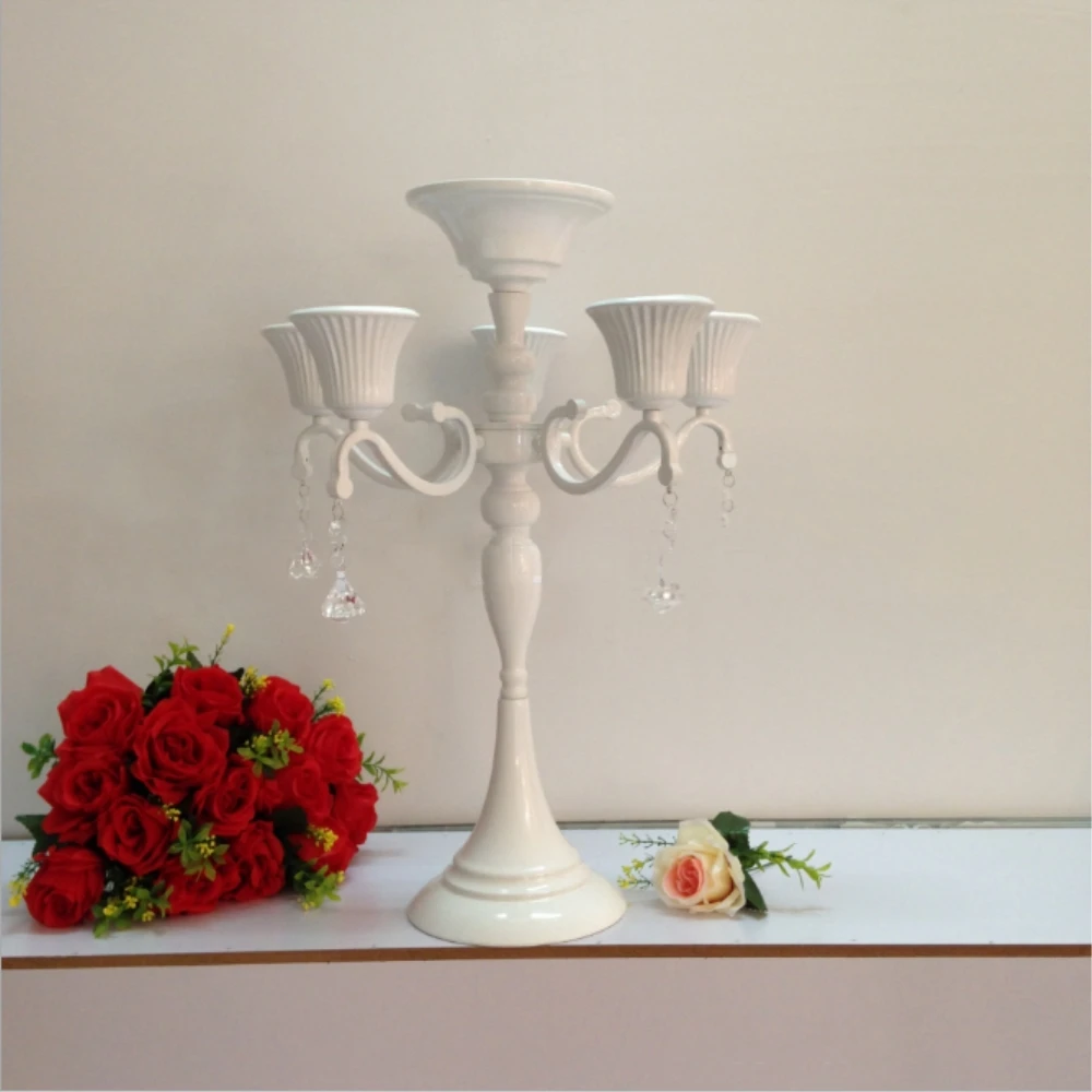 Подсвечник металлический с подвесками 6 руками высота 56 см 10 шт./лот|metal candelabra|home