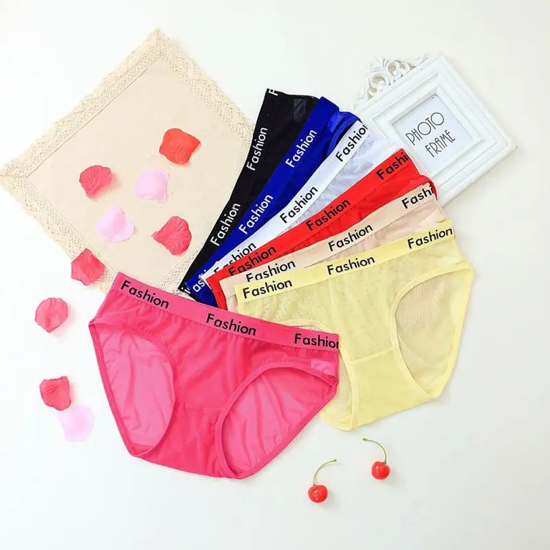 Женское Сетчатое нижнее белье Beathable соблазнительные стринги с принтом в виде