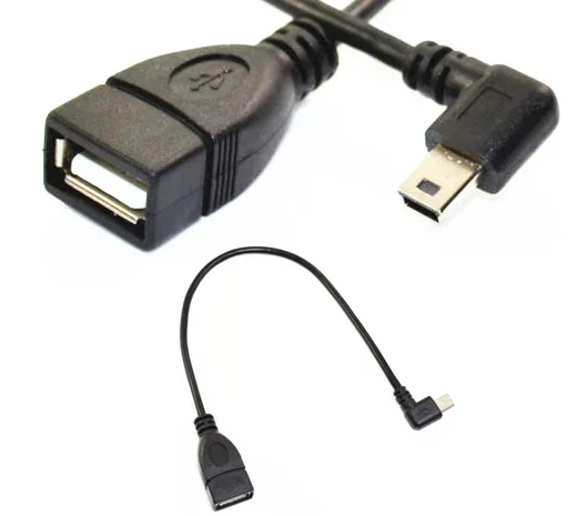 OTG USB A гнездовой разъем к Мини B 5Pin штекер rgiht угловой адаптер короткий кабель|usb a