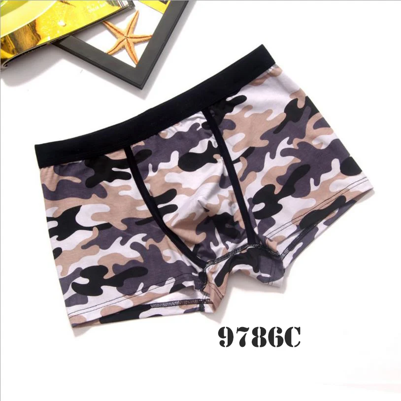 9786gray Cuecas, камуфляжные боксеры, розовое Мужское нижнее белье, хлопок, дышащие, Hombre, трусы hero, мужские боксеры, шорты, Прозрачные Боксеры, нижнее белье - Цвет: 9786gray