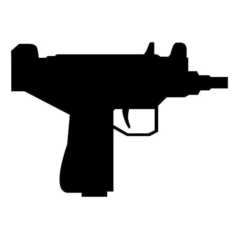 

13,3*9,5 см Черные виниловые наклейки Uzi, автомобильные наклейки на мотоцикл, Стайлинг автомобиля, черный, серебристый, C2-0560