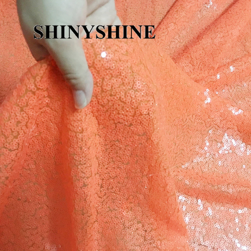 Неоновая оранжевая скатерть с блестками 1 ярд ткань для свадебной вечеринки | Дом