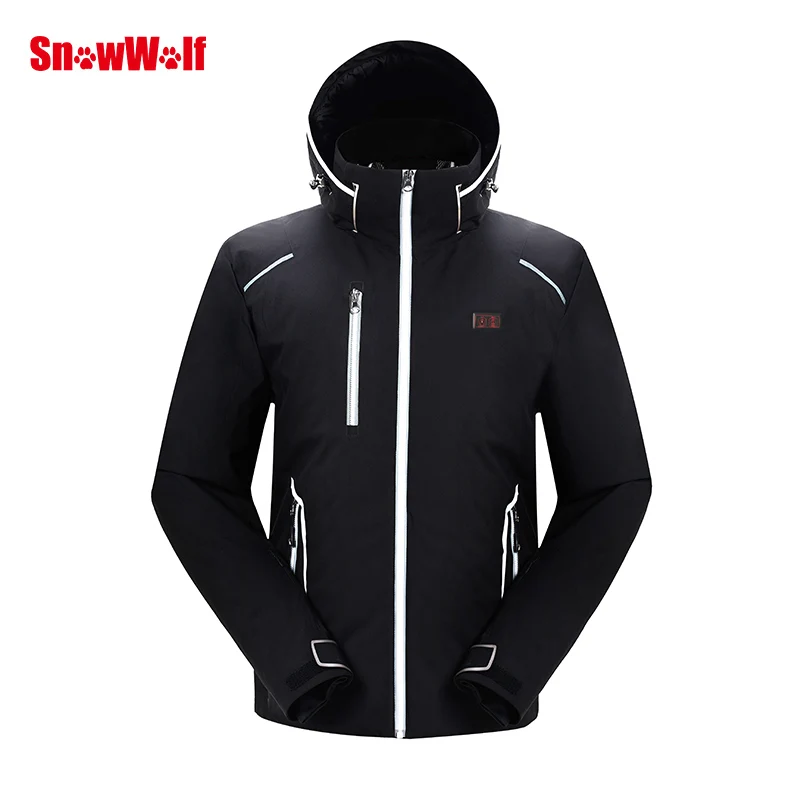 SNOWWOLF, мужской зимний лыжный костюм, USB, с подогревом, с капюшоном, куртка, Мужская, для улицы, водонепроницаемая, ветрозащитная, дышащая, термо, сноуборд, пальто
