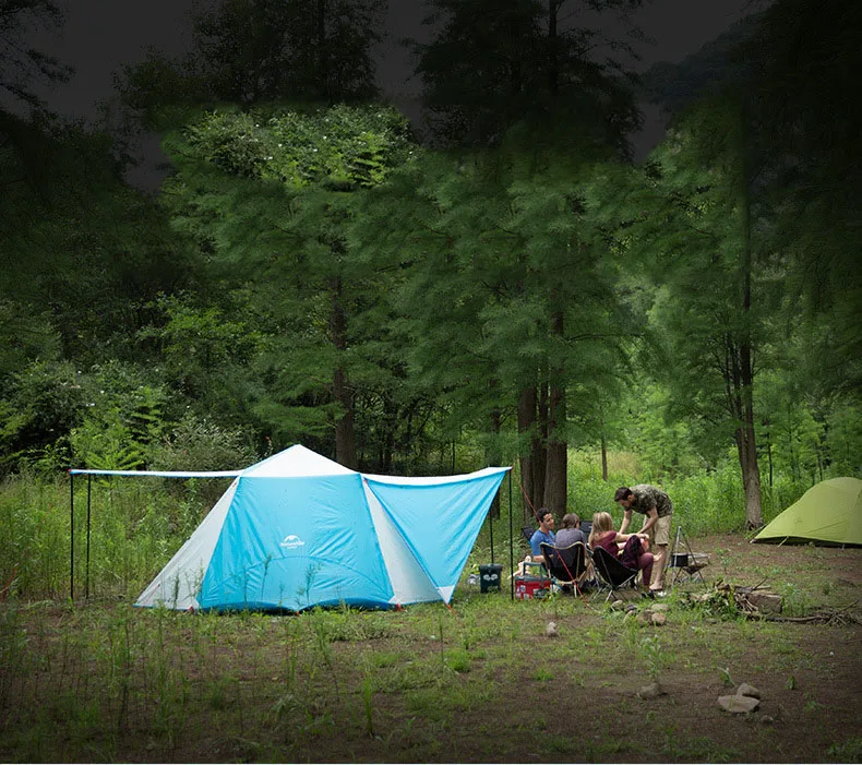 Naturehike большая семейная палатка 4-6 человек Автоматическая открытая Водонепроницаемая одна спальня и две гостиные для отдыха на открытом воздухе Кемпинг путешествия