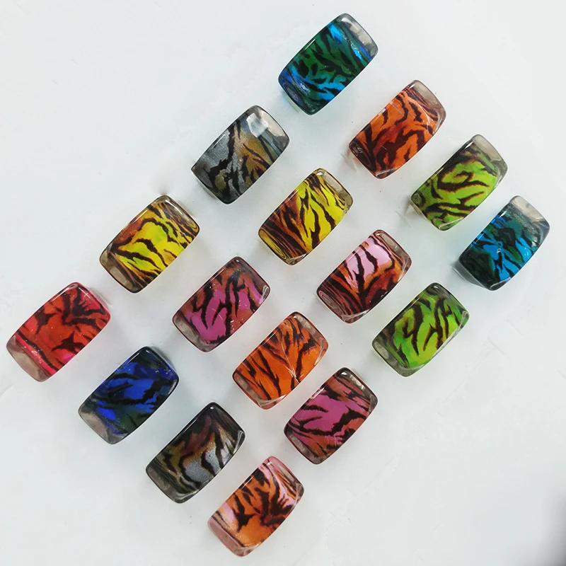 20 шт. Детские Кольца из полимера с леопардовым принтом оптовая продажа |