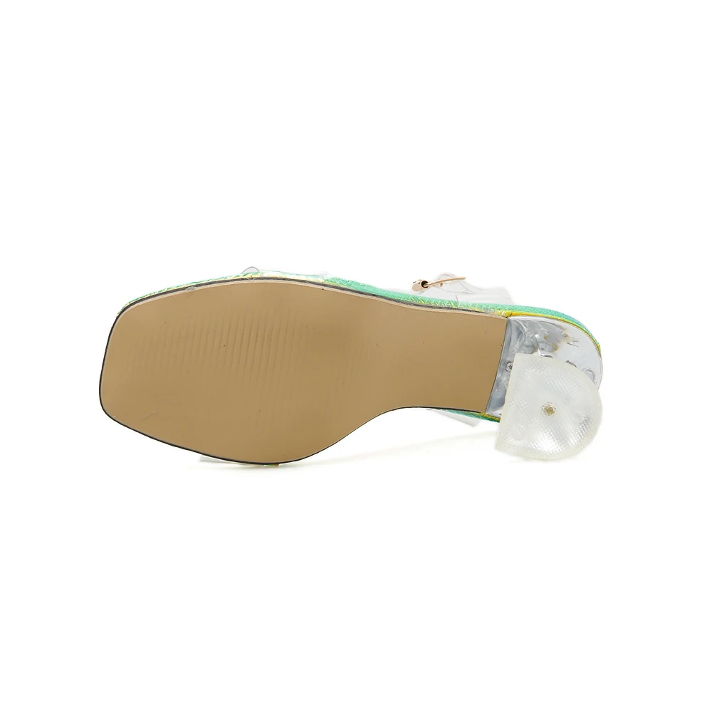 Женские сандалии желе из ПВХ прозрачные Босоножки с открытым носком на каблуке