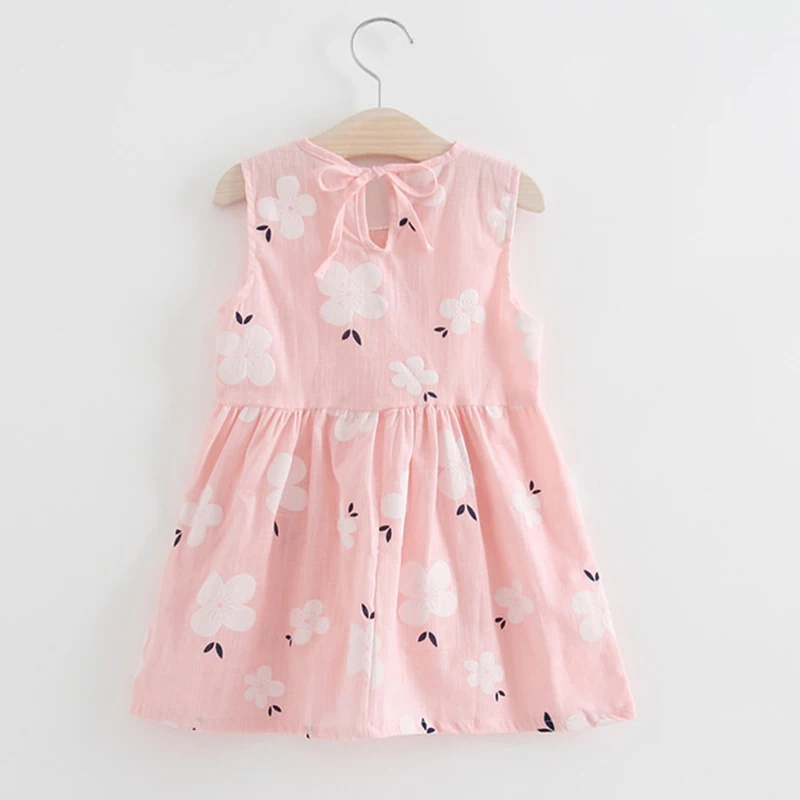 Baby Girls Dress Infant Kids Sleeveless Vestidos A-Line Peter Pan Collar Children Clothes Summer 2 to 7 Years Old | Детская одежда и