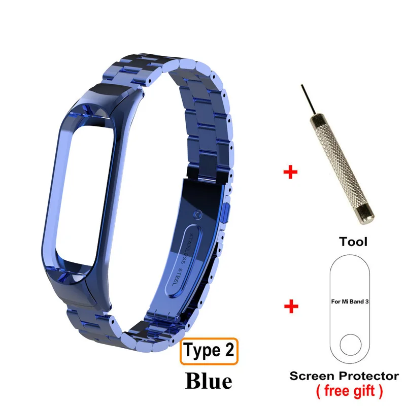 Package 13 Металлический ремешок для Xiaomi mi band 3, умный Браслет mi band 4, часы из нержавеющей стали, ремешок для Xiaomi mi Band 4 с пряжкой, умный ремешок - Цвет: Package 13