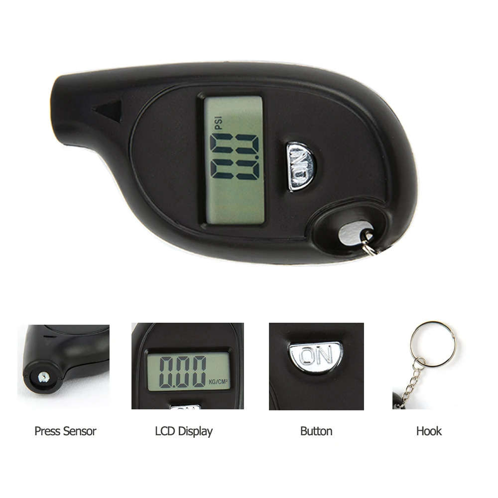 Бегемкрон Автомобильный датчик давления в шинах Мини ЖК цифровой шиномонтажный