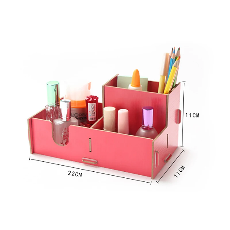 Хранитель косметики DIY настольный органайзер из дерева для мелочей, ювелирных изделий, косметических контейнеров, канцелярских полок и коробок для женщин.