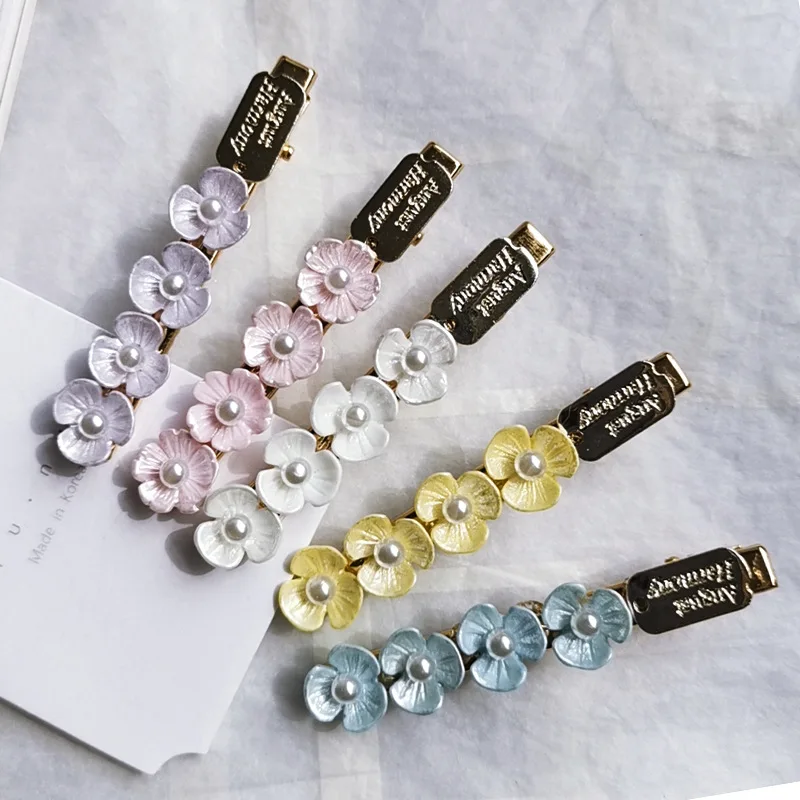 Корейские модные женские заколки для волос Ulzzang из сплава с жемчугом Женская
