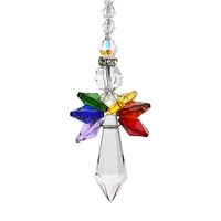 hd crystal guardian angel suncatcher car charm for rear view mirror home garden hanging decoration gift chakra