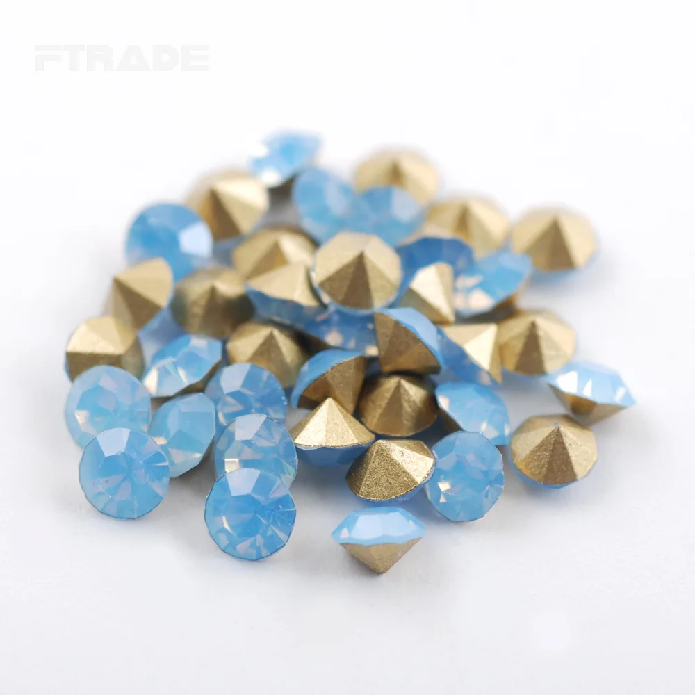 Light Blue Opal 5 опал Цвет остроконечные Стекло Кристальный фантастический Chatons на клейкой основе, дизайн ногтей Стразы для Костюмы 3D Гелевые Ногти украшения - Цвет: Light Blue Opal