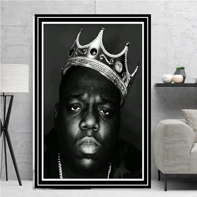 Книги по искусству живопись пресловутый B.I.G Biggie Smalls гангста рэп дым Star 2PAC плакат печать настенные панно для гостиная домашний декор - Цвет: Бургундия