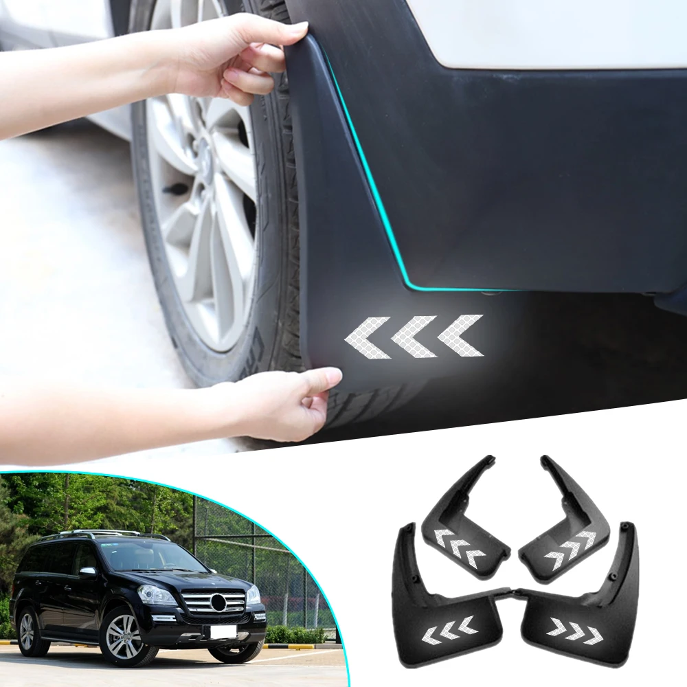 

4 шт., отражающие Брызговики для Benz GL Class X164 GL450 GL350 2007 2008-2012