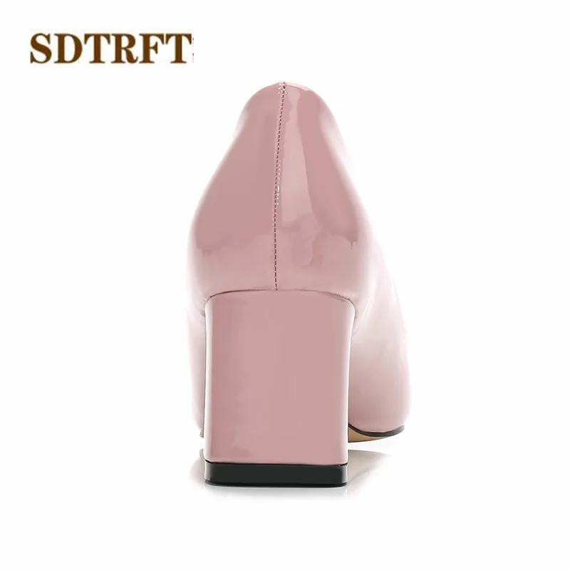 SDTRFT/Большие размеры: 44 45 46 zapatos mujer туфли на шпильках 6 см высокий толстый каблук